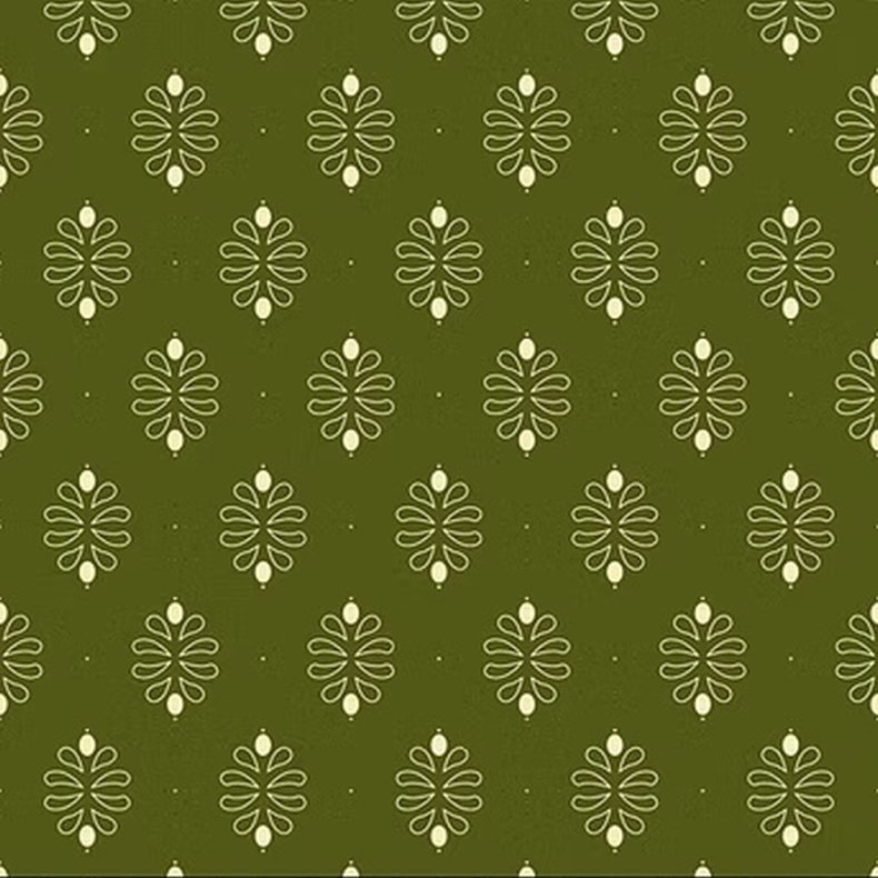 EQP Patchworkstof - Damask - Juniper green