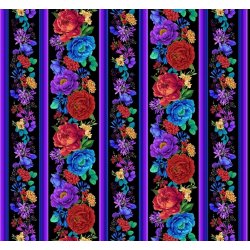 Patchworkstof - Bright floral - Stripe