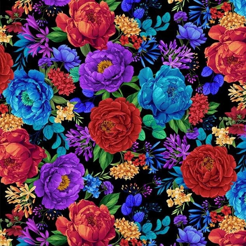Patchworkstof - Bright floral