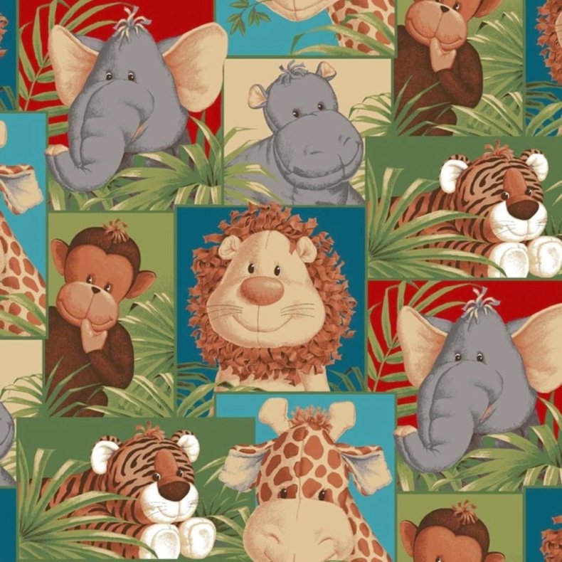 Patchworkstof - Jungle Babies