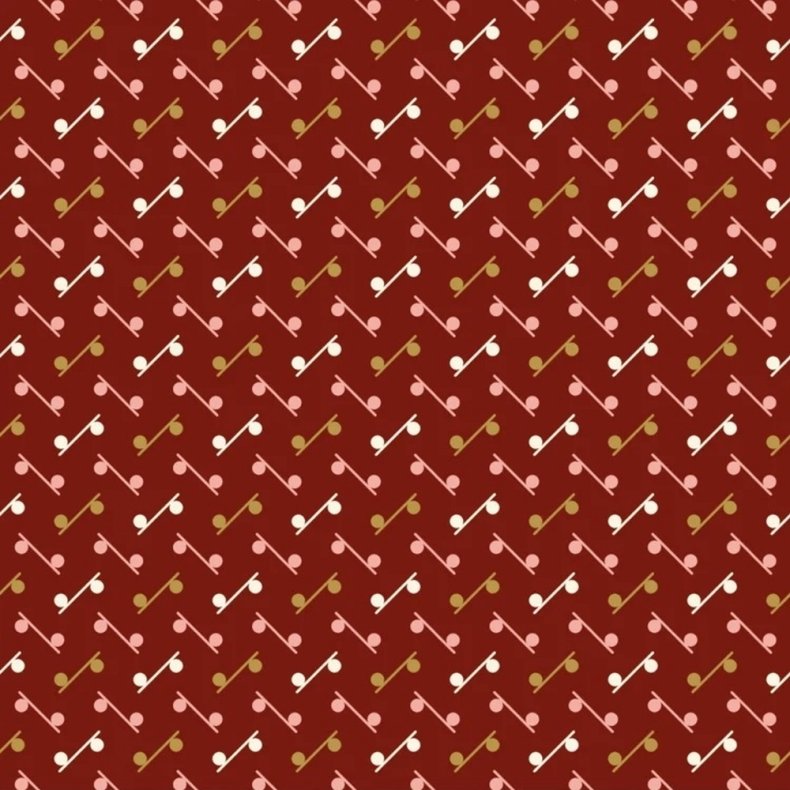 EQP Patchworkstof - Marble run - Cranberry