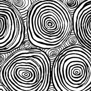 Kaffe Fassett Patchworkstof - Onion rings - Black