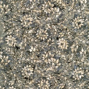 Batikstof - Elegant flowers - Pewter