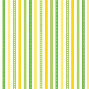 Patchworkstof - Yellow green stripe