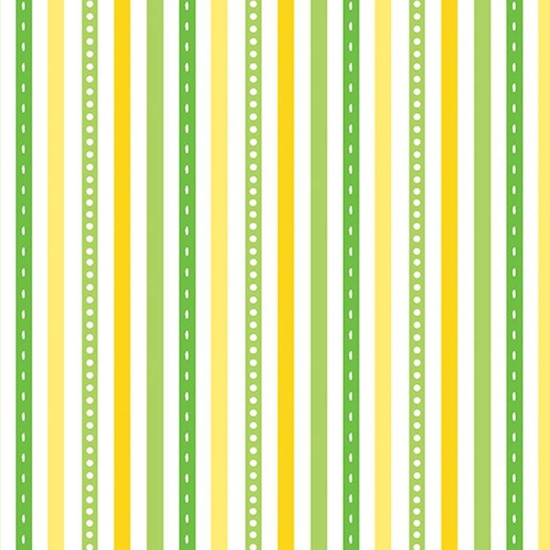 Patchworkstof - Yellow green stripe