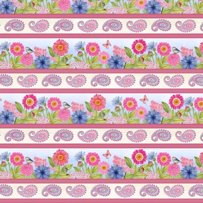 Patchworkstof - Paisley punch - Stripe