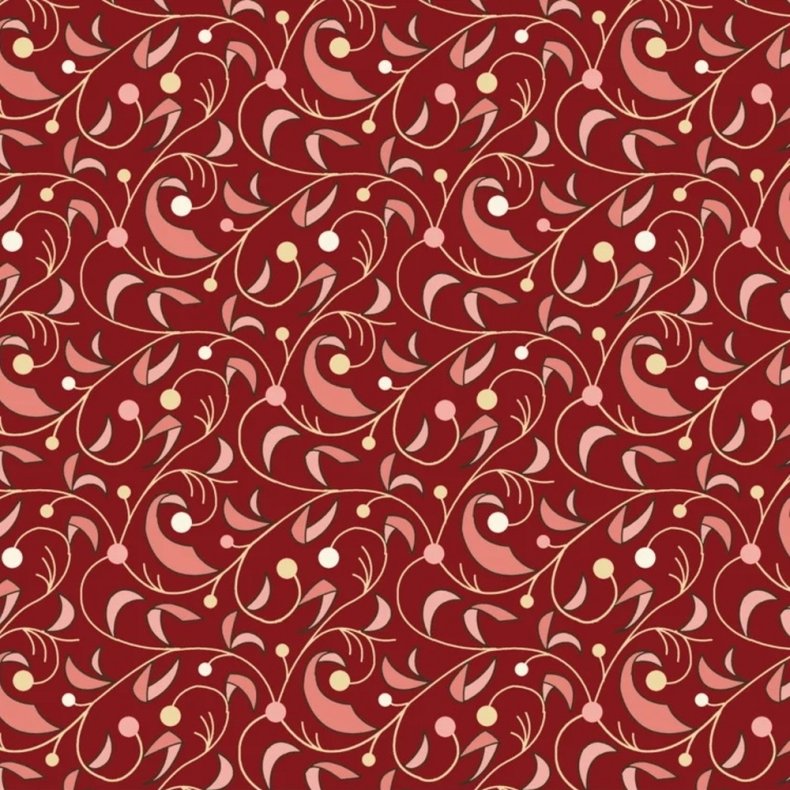 EQP Patchworkstof - Riverside - Burgundy