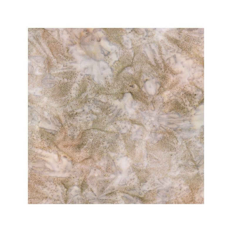 Batikstof - Sand - Meleret Gr� og Brun