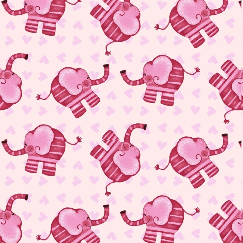 Patchworkstof - Pink Elephants
