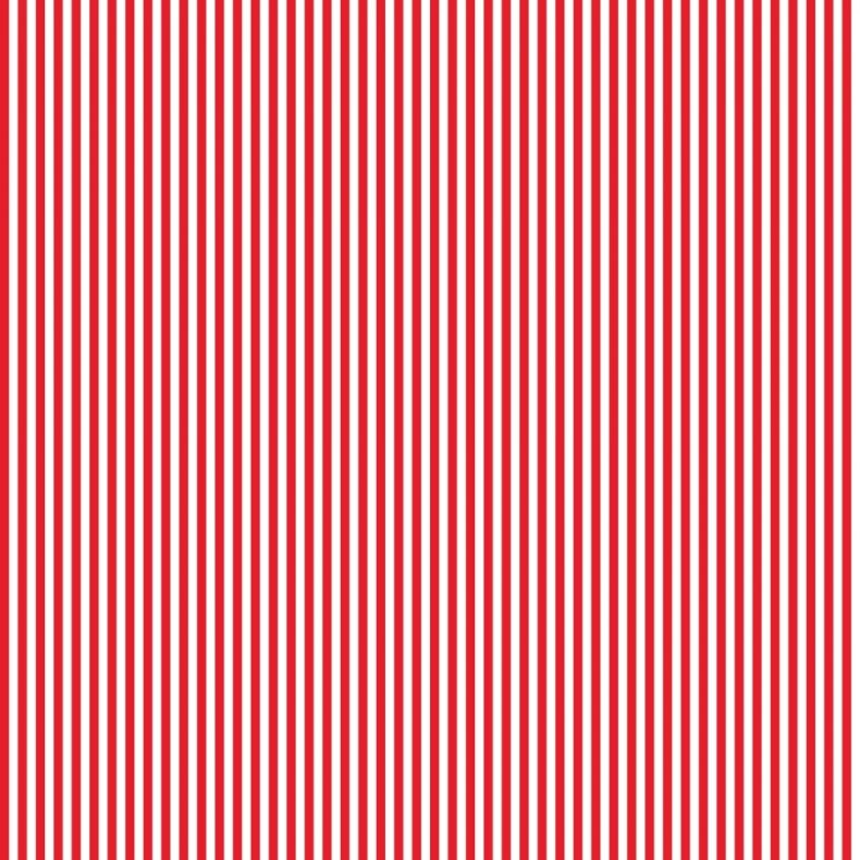 Patchworkstof - 1/8 inch Stripe - R�d og hvid