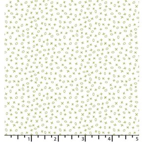 EQP Patchworkstof - Tic Tac Toe - Cream Apple Green