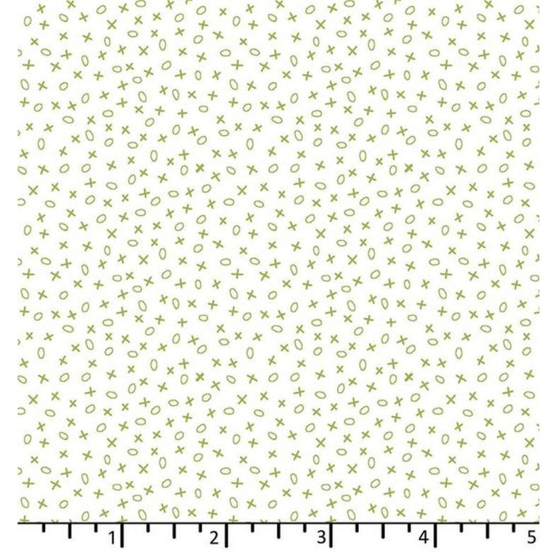 EQP Patchworkstof - Tic Tac Toe - Cream Apple Green