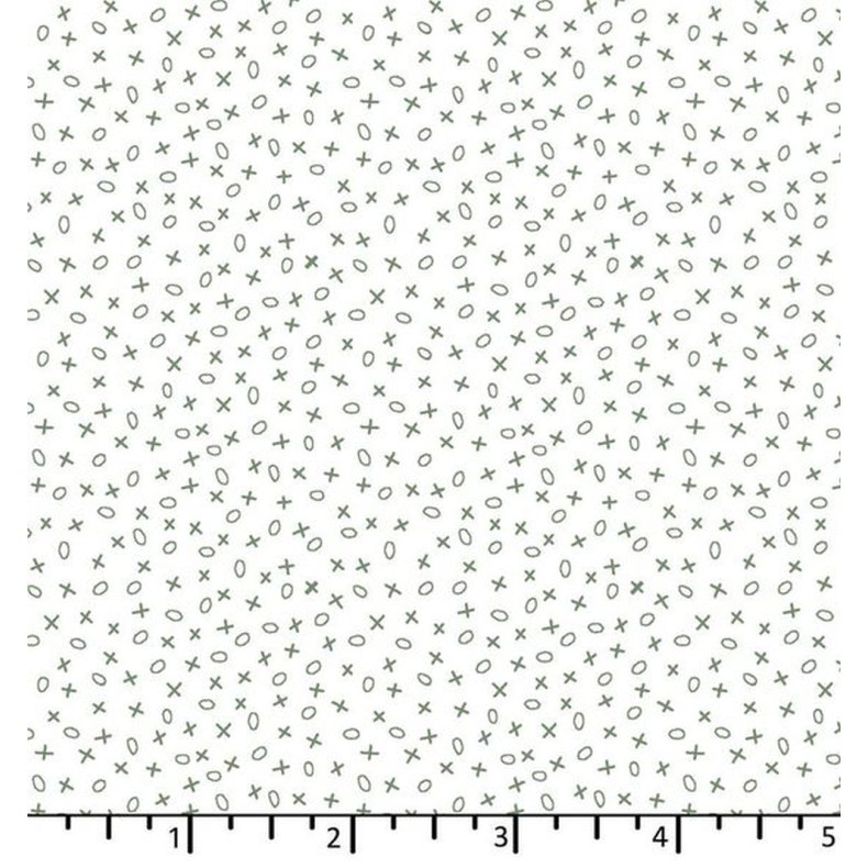 EQP Patchworkstof - Tic Tac Toe - Cream Moss