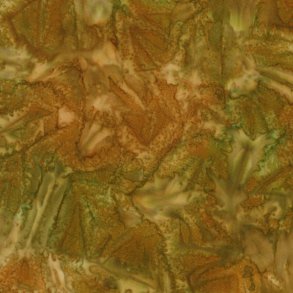 Batikstof - Adventure - Meleret Brun og Gr�n