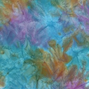 Batikstof - Cabana - Meleret Bl�, Turkis, Lilla, pink og Orange