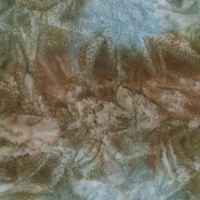 Batikstof - Cobblestone - Meleret Brun og Bl�gr�