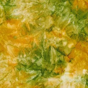 Batikstof - Grellow - Meleret Gul og Gr�n