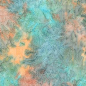 Batikstof - Sprout - Meleret Gr�n, Gul, bl� og Orange