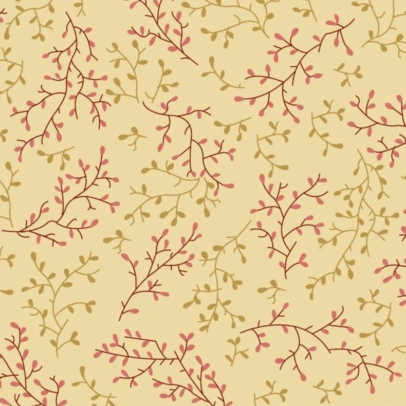 EQP Patchworkstof - Twirling twigs - Sand