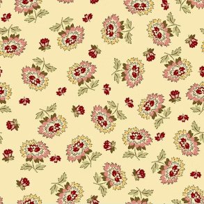 EQP Patchworkstof - Wild roses - Ecru