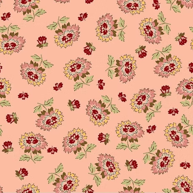 EQP Patchworkstof - Wild roses - Frosted pink