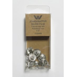 S�lvfarvede Jeansknapper