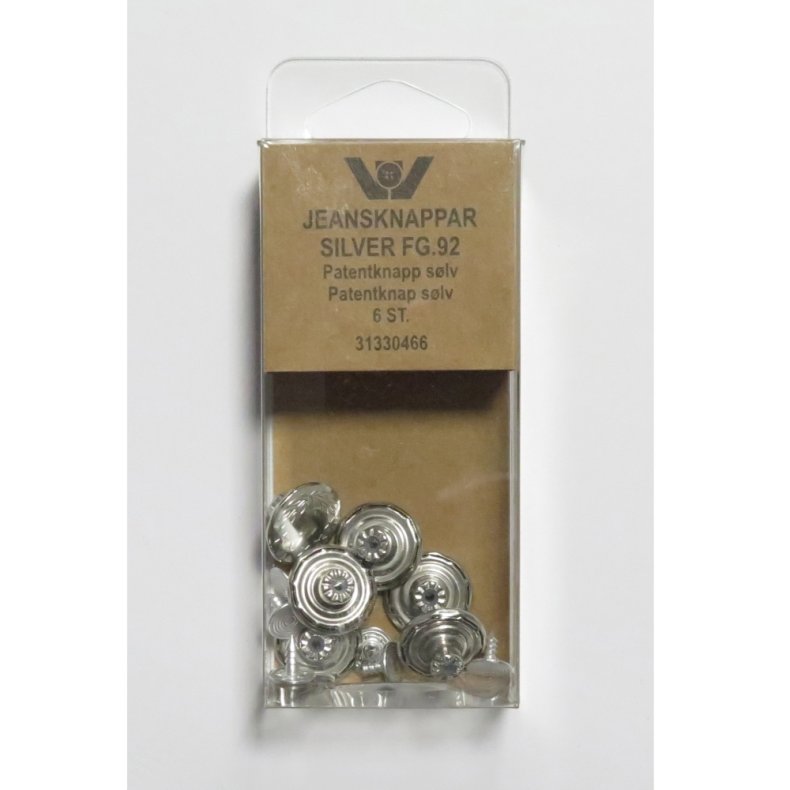 S�lvfarvede Jeansknapper