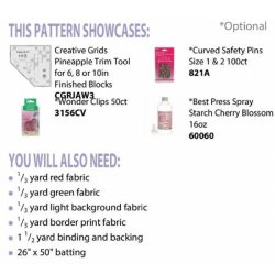 Patchworkm�nster til bordl�ber - Pineapple Pinwheel