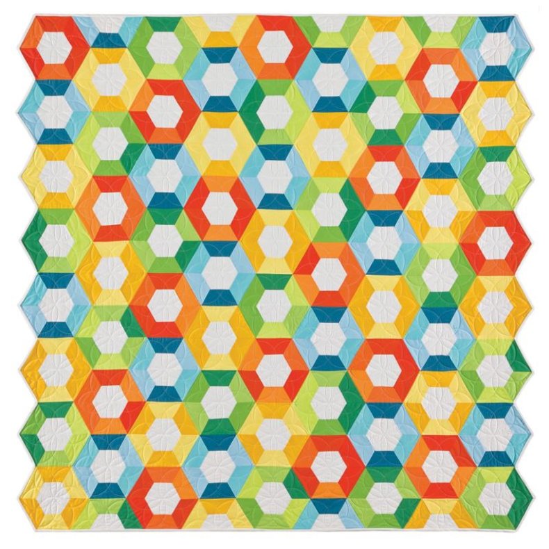 Accuquilt Skabelon - Sekskant, halve 1", 1�", 2" 55165