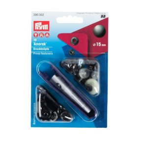 Sort Trykknap 15mm - Med V�rkt�j