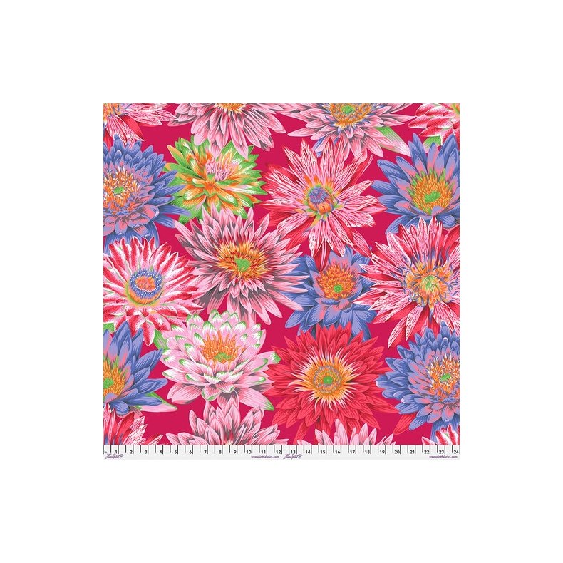 Kaffe Fassett Patchworkstof - Tropical Water Lillies - Red