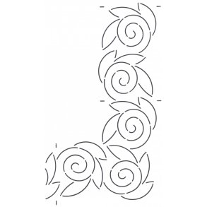 Quilteskabelon - Swirl rose til kant