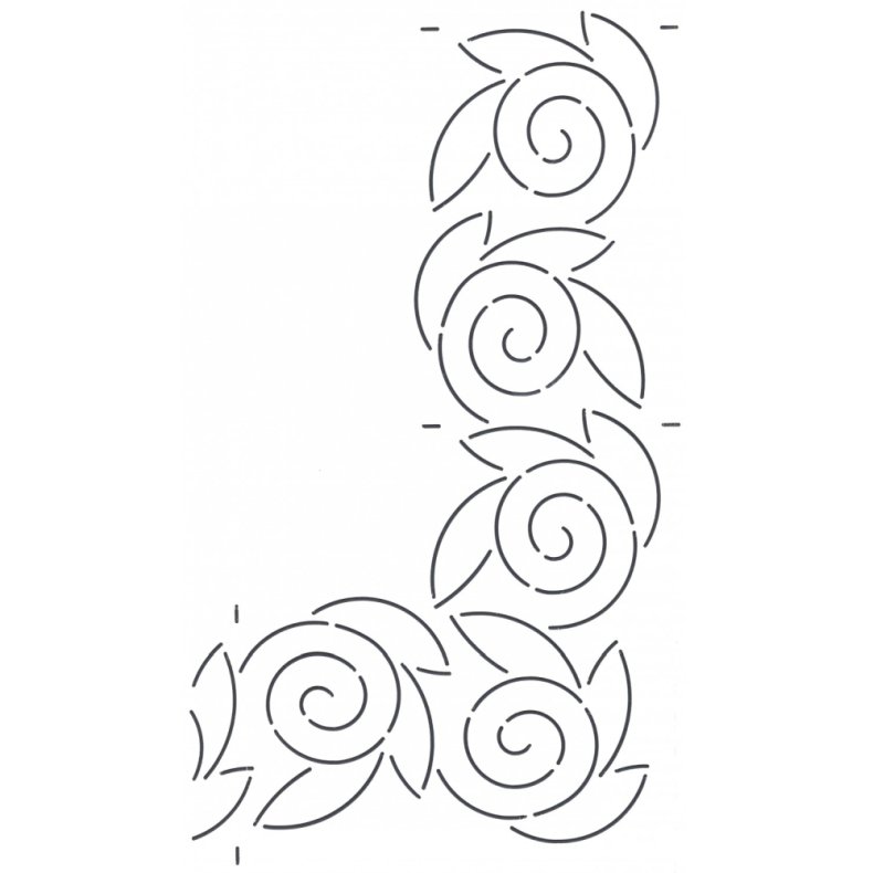 Quilteskabelon - Swirl rose til kant