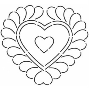 Quilteskabelon Feathered Heart