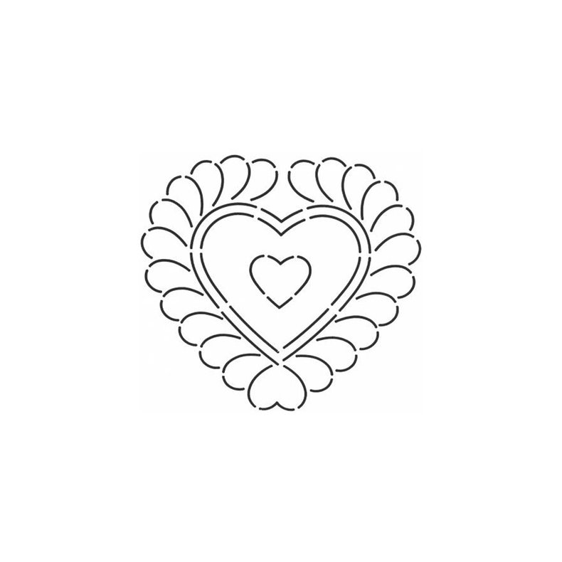 Quilteskabelon Feathered Heart
