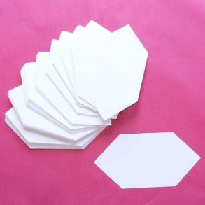 Patchwork pap - Flad sekskant 3,5 + 2,5 Cm - 100stk