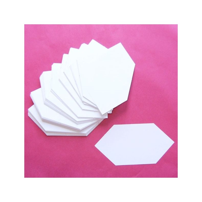 Patchwork pap - Flad sekskant 3,5 + 2,5 Cm - 100stk