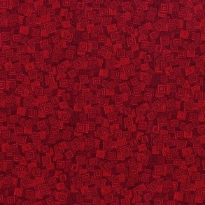 Tone-i-tone basisstof - Overlapping Squares - Scarlet