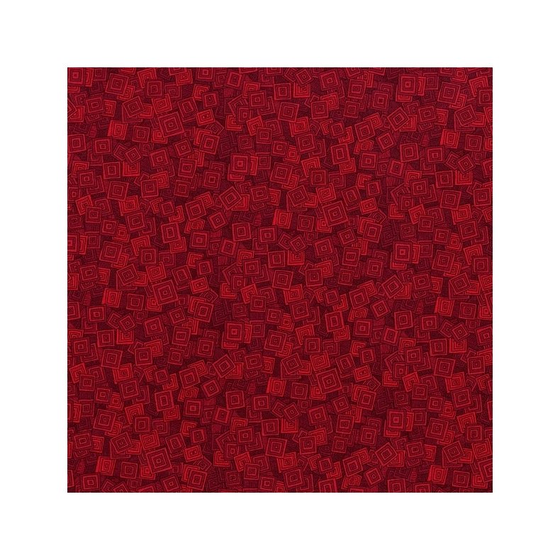 Tone-i-tone basisstof - Overlapping Squares - Scarlet