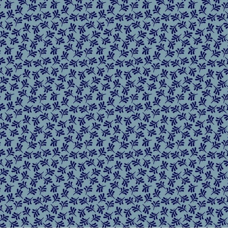 EQP Patchworkstof - Funky fern - Stone blue