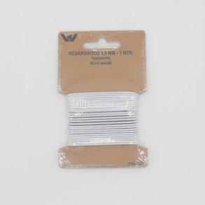 Rund elastik 1,5 mm - Hvid