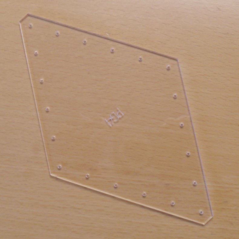 Patchwork acryl skabelon -  Rombe 10cm