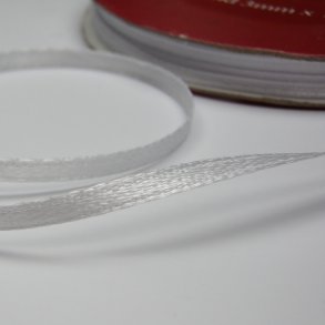 Satinb�nd 3 Mm Hvid - 10m