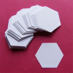 Patchwork pap - Sekskant 2cm - 100stk