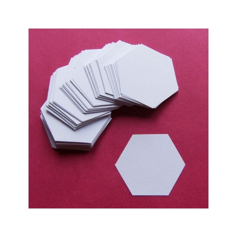 Patchwork pap - Sekskant 2cm - 100stk