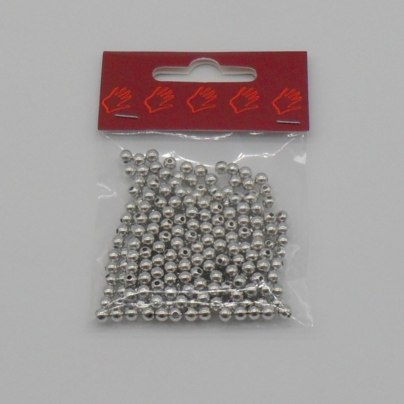 Voksperler S�lv 4mm - 245 stk.