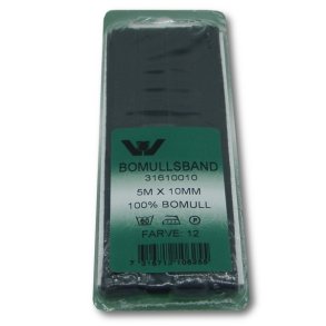 Bomuldsb�nd 10mm - Sort