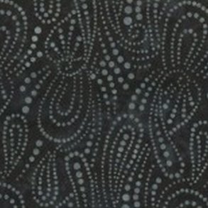 Batikstof - Paisley Dots Sort