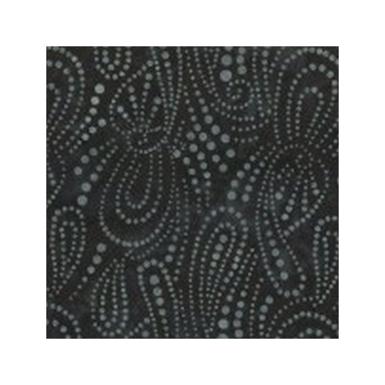 Batikstof - Paisley Dots Sort