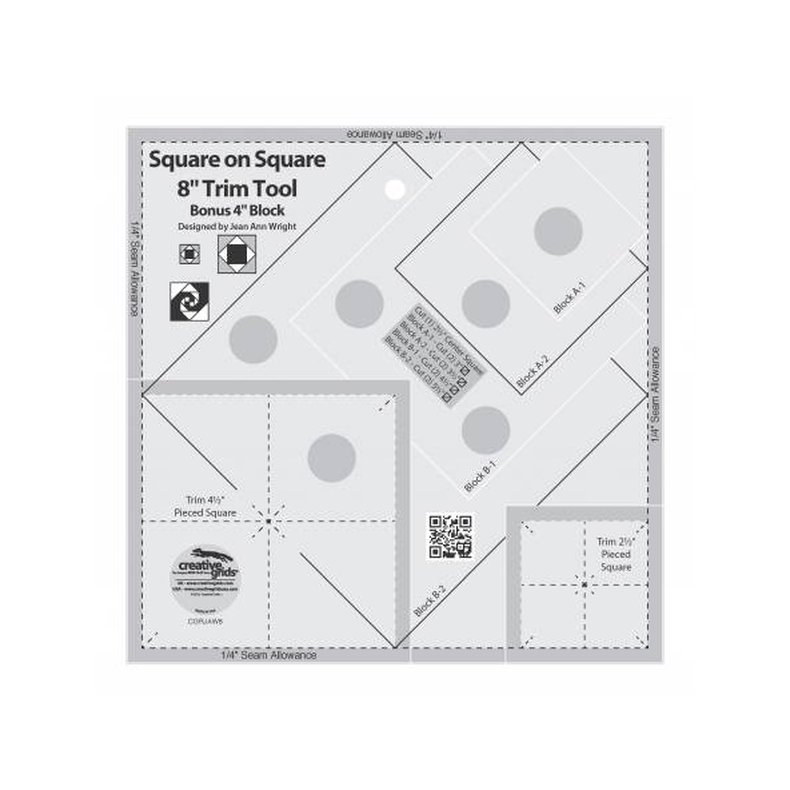 Patchworklineal - Square On Square Trim Tool 8inch